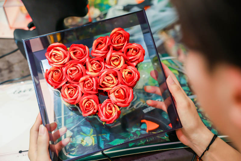 心形玫瑰永生花礼盒图片