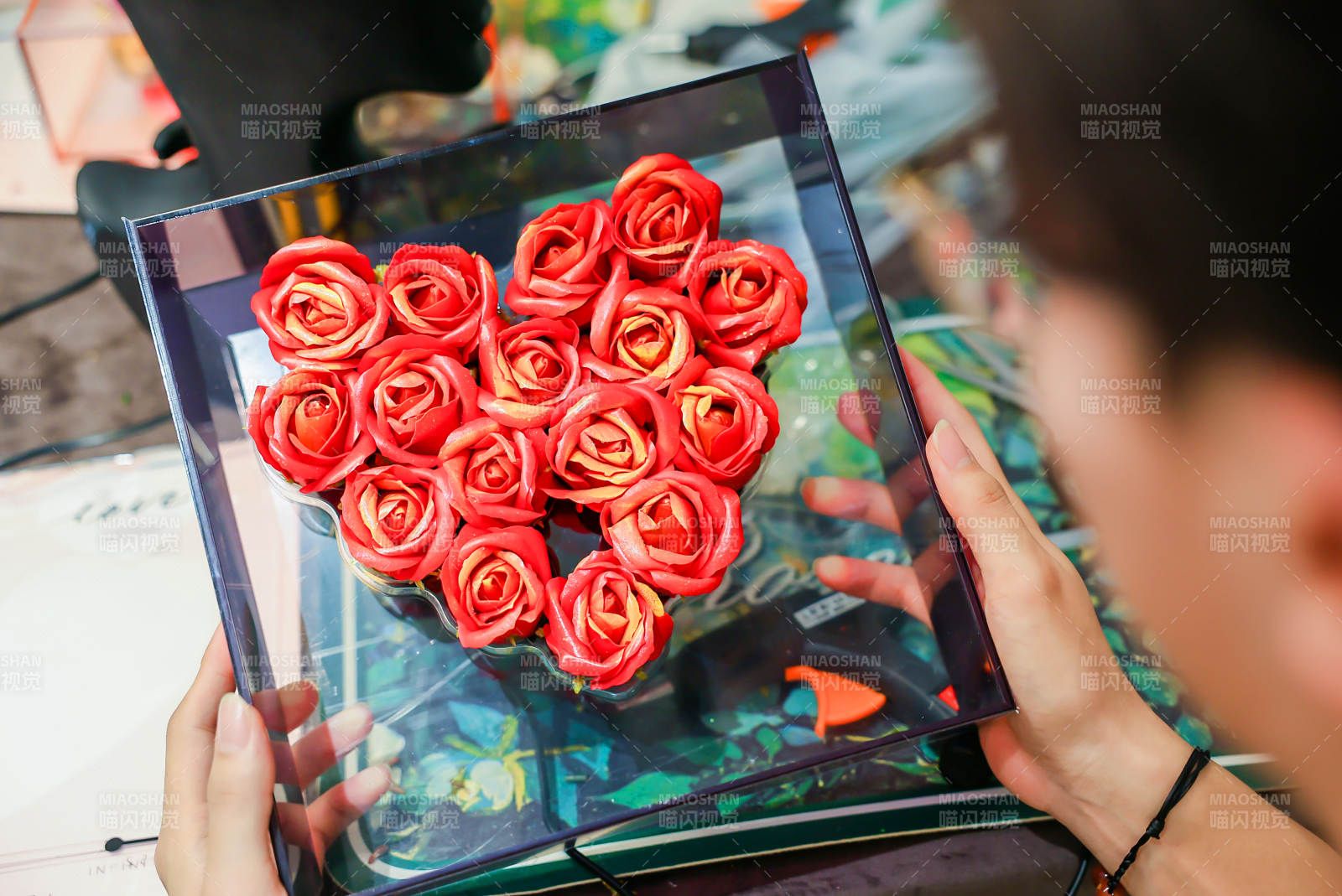 心形玫瑰永生花礼盒图片