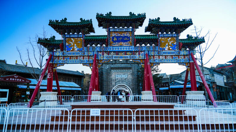 廊坊霸州胜芳古镇古色古香的牌楼图片