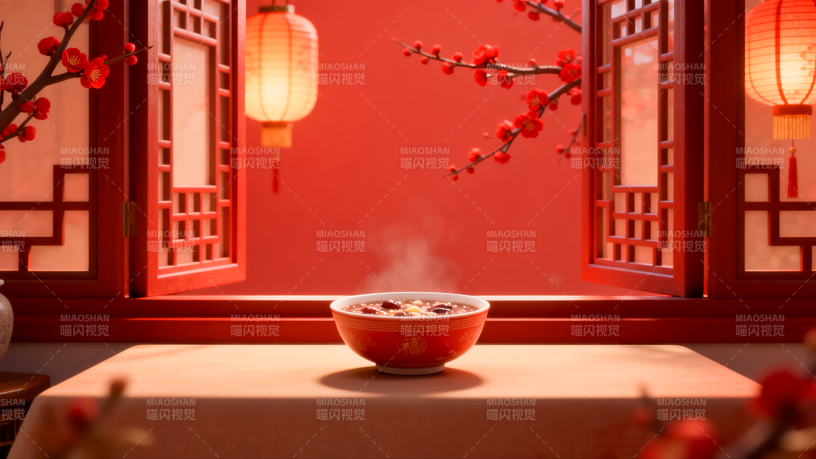 腊八节腊八粥红窗暖灯映年味图片