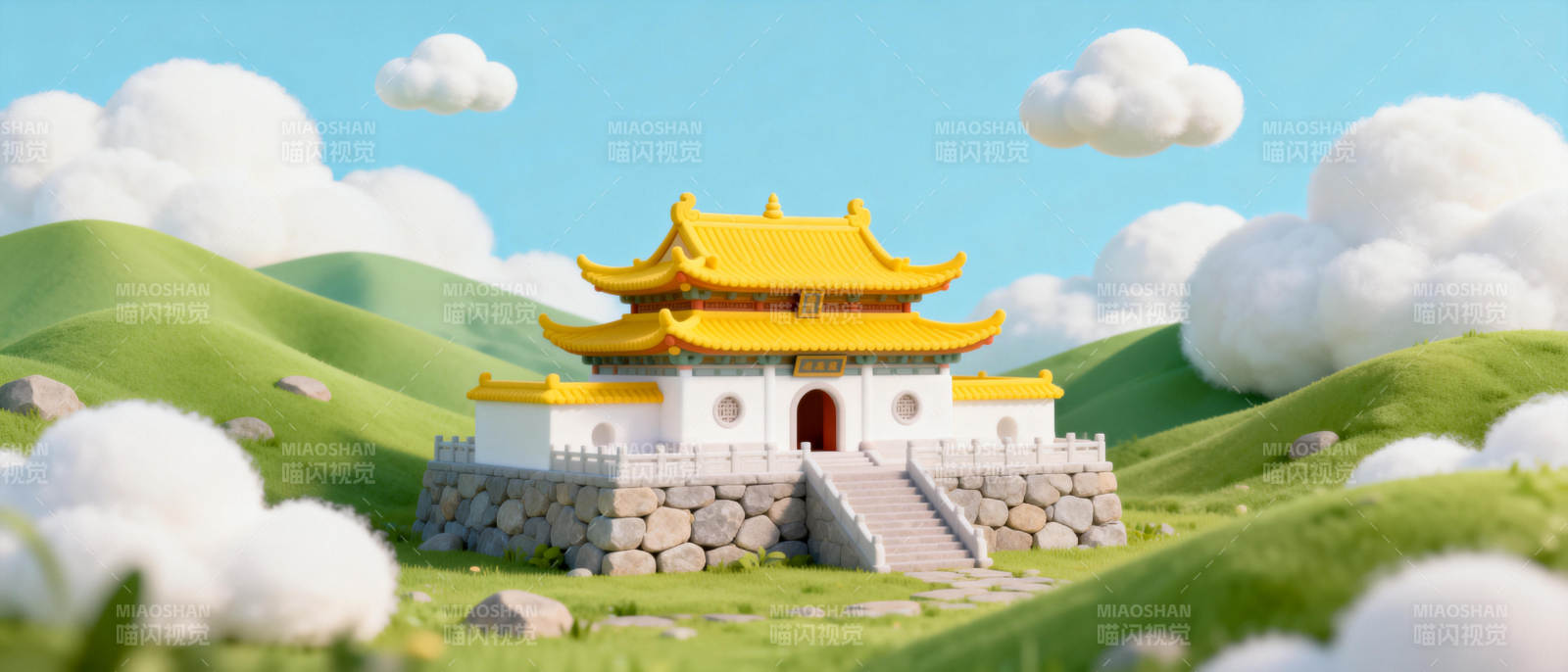 黄顶古庙山间景图片