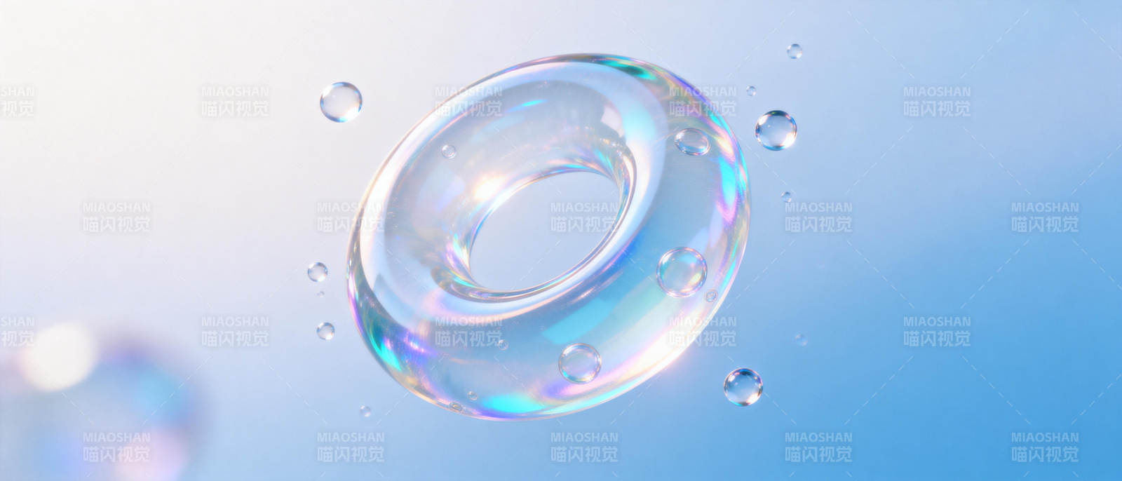 晶莹剔透的水环图片