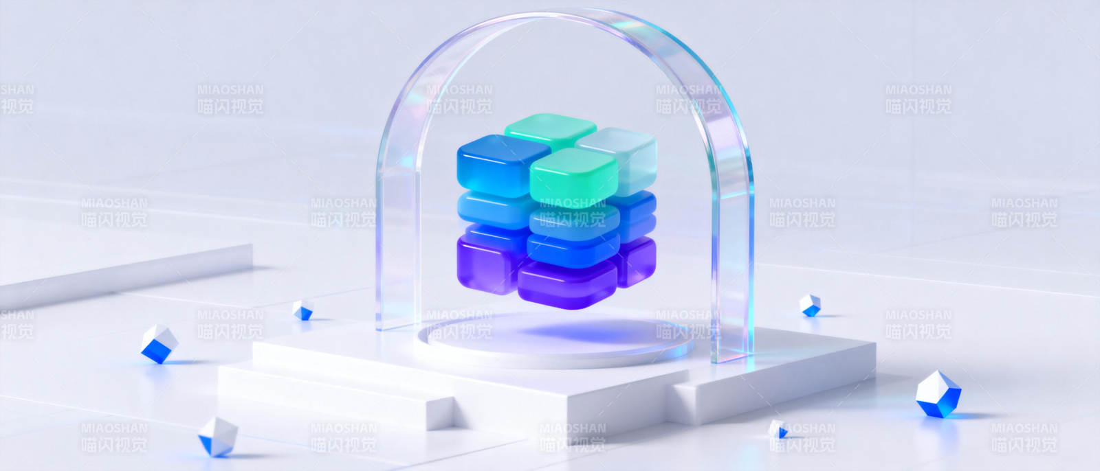 透明罩中的彩色方块图片