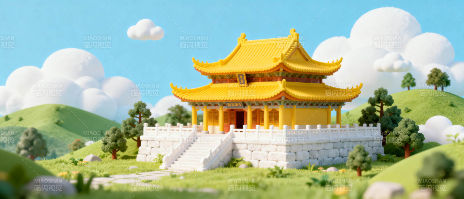 金色宫殿山水间图片