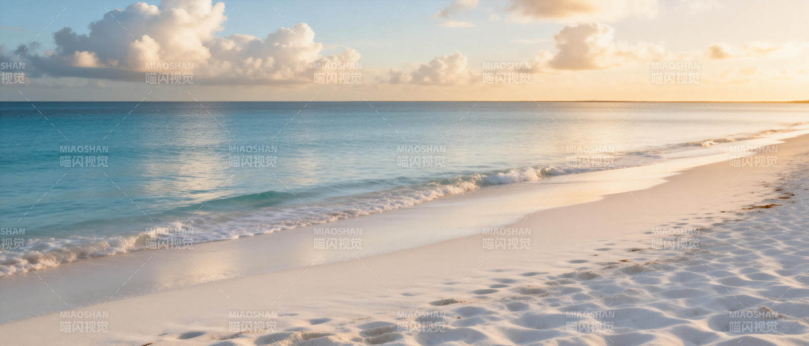 碧海白沙 夕阳美景图片