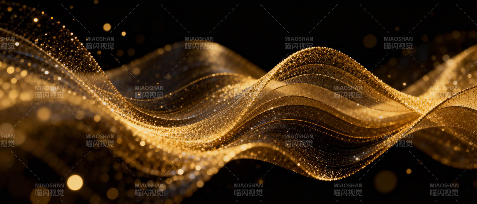 金色波浪光影图片