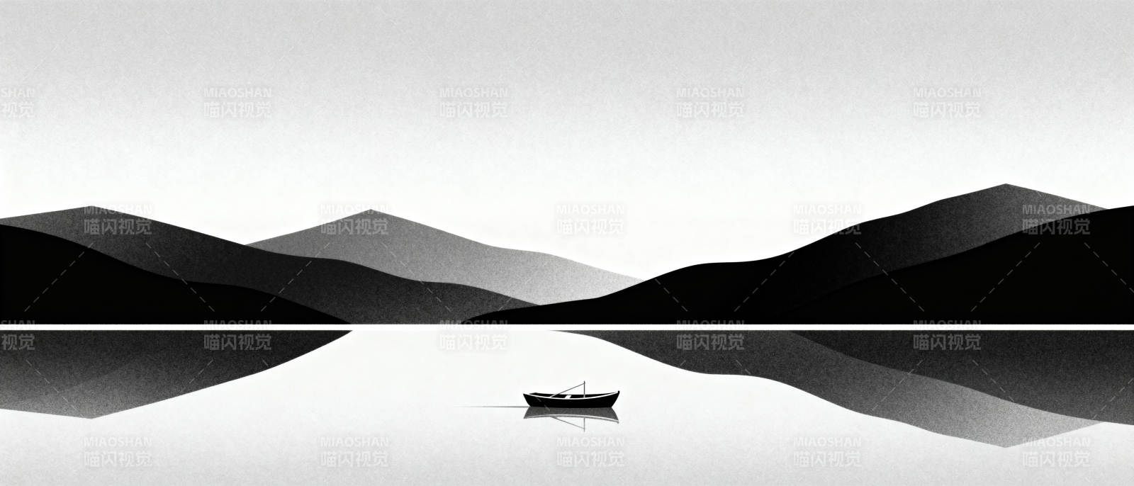 孤舟静泊山水间图片