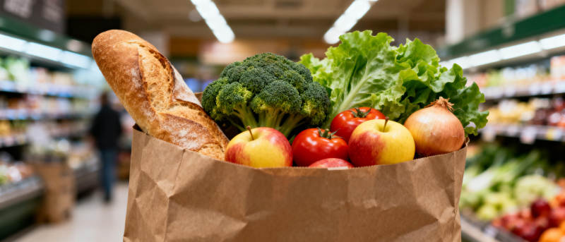 新鲜蔬果购物袋图片