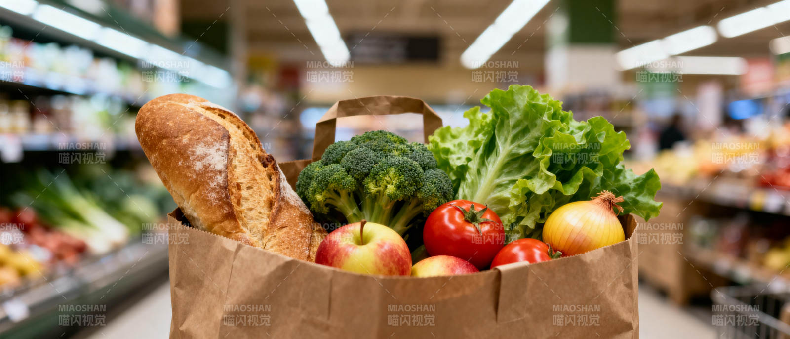 新鲜蔬果购物袋图片