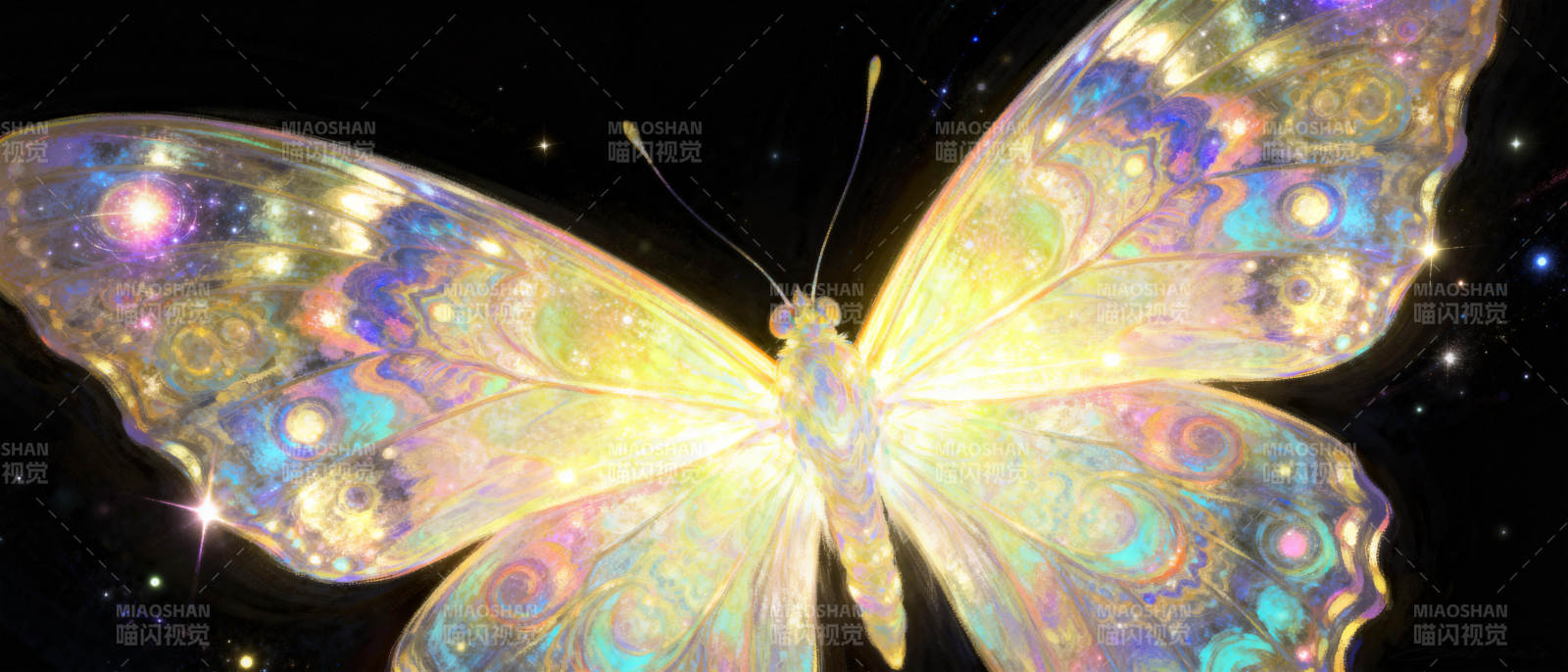 梦幻蝴蝶星空图片