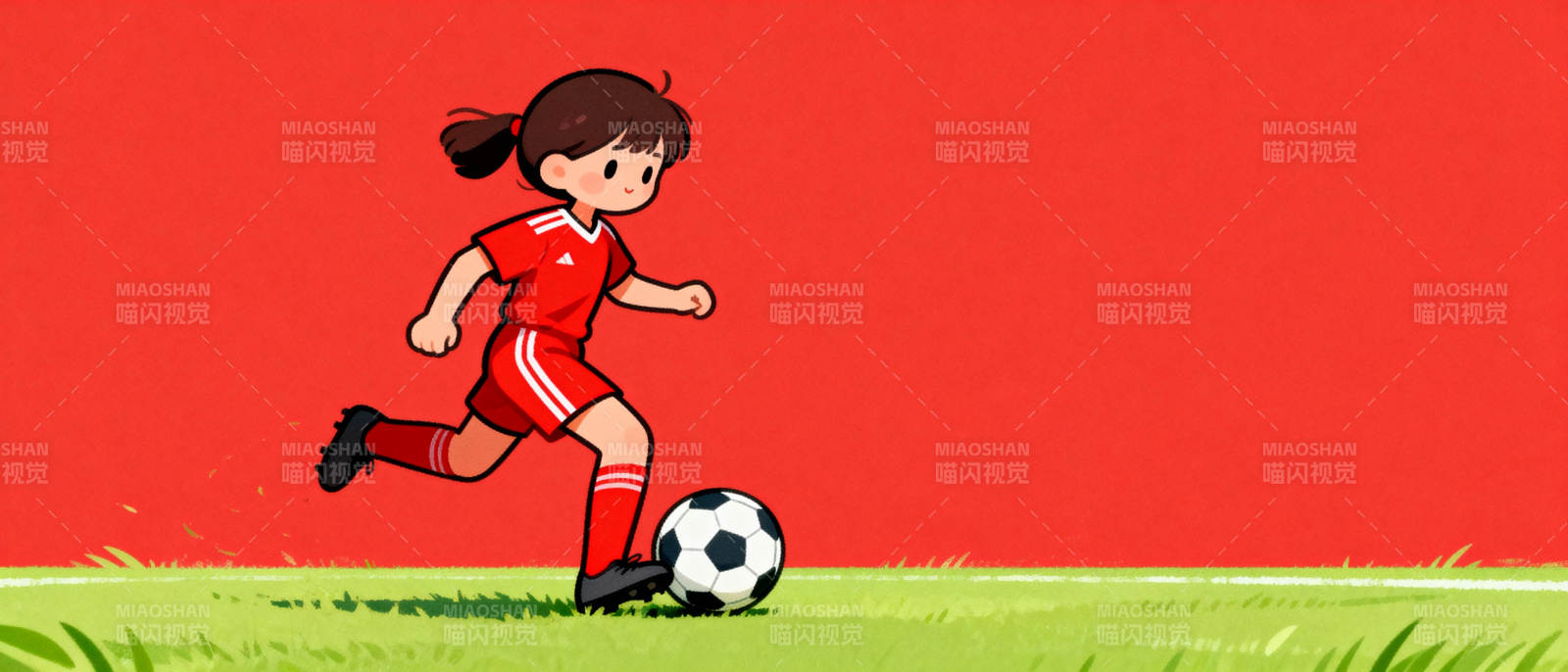 小女孩踢足球图片