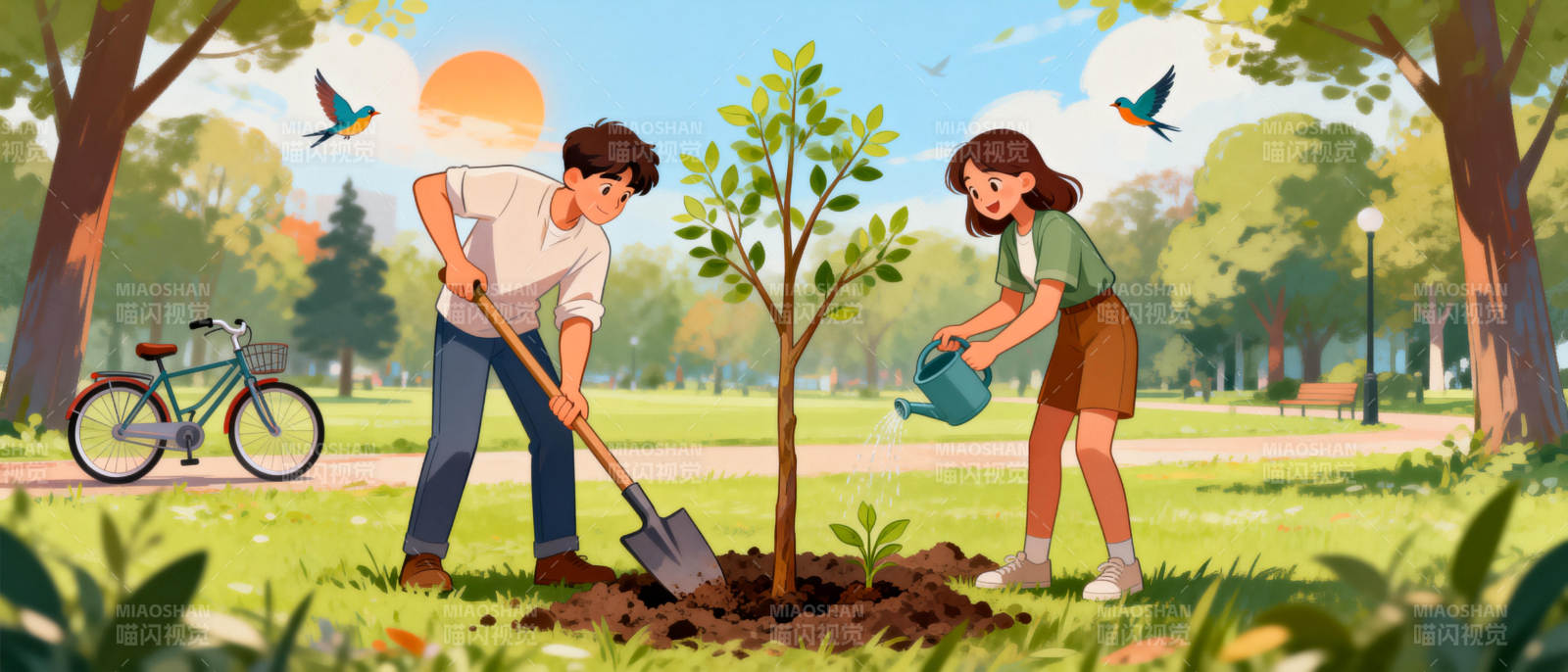 种树护绿 共筑美好图片