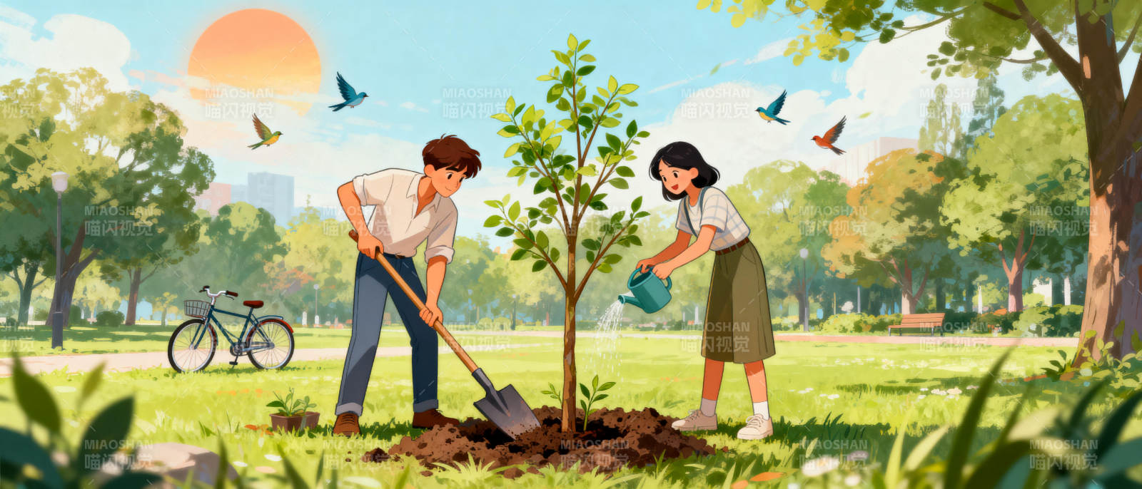 种树护绿 共筑美好图片