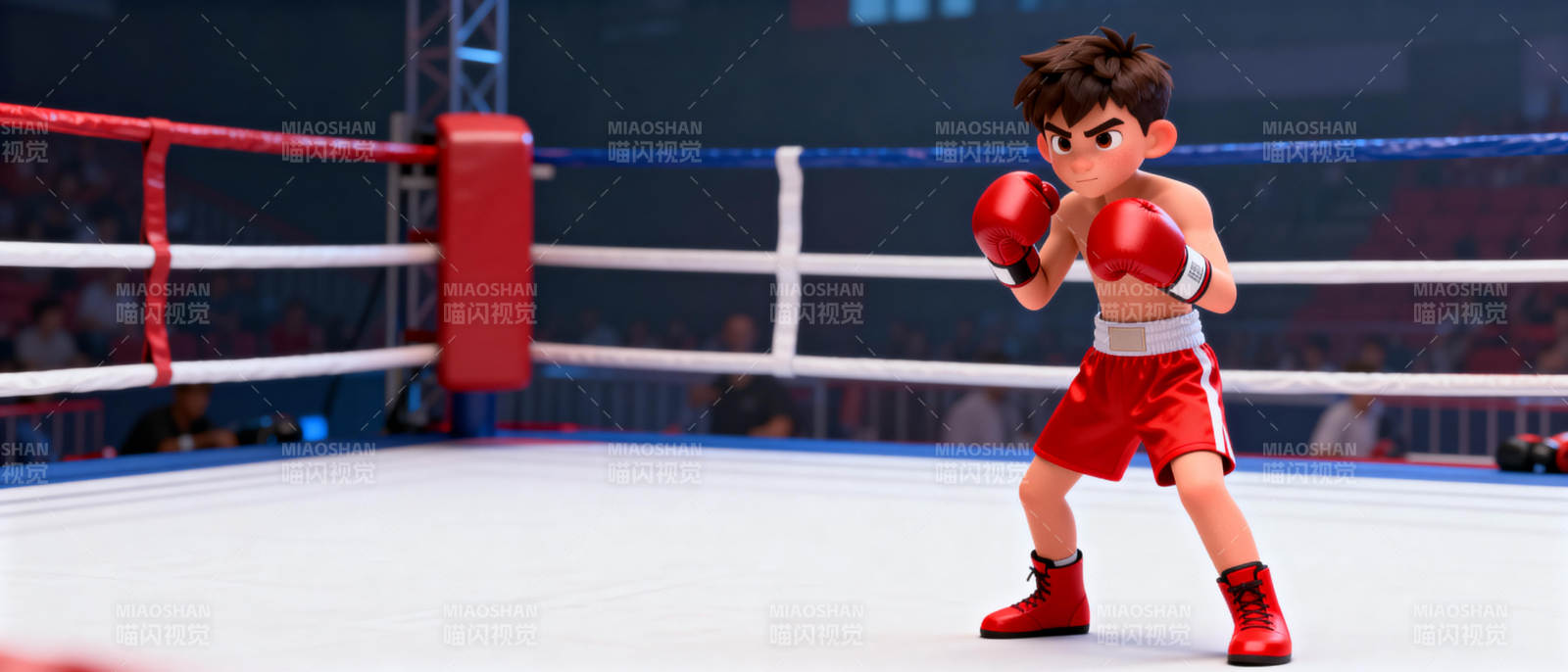 拳击少年勇斗擂台图片