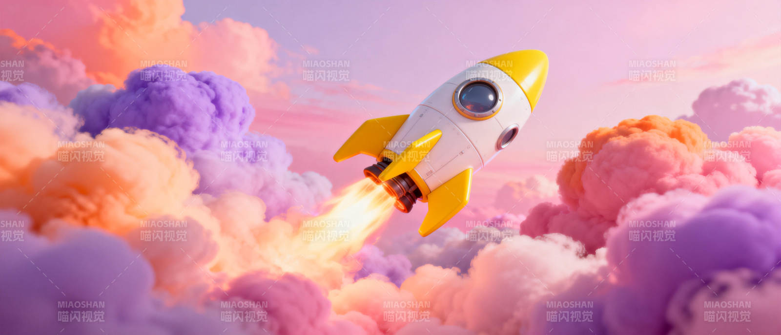 火箭飞越彩云图片