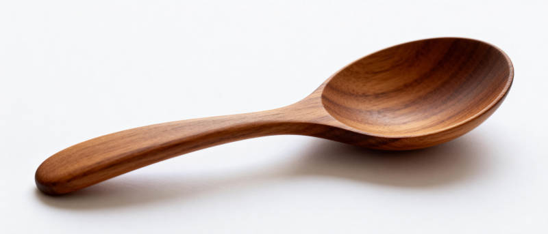 木质汤匙特写图片