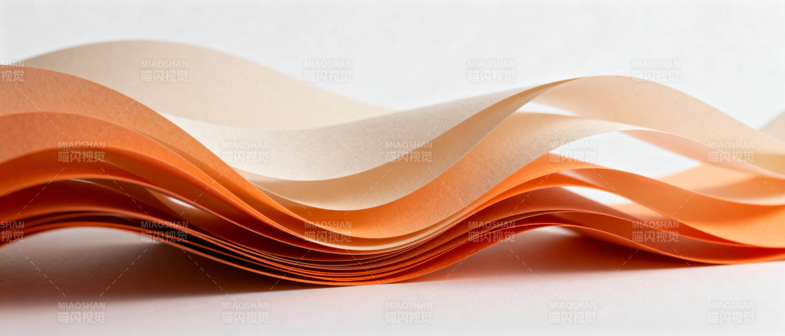 橙色波浪纸艺图片