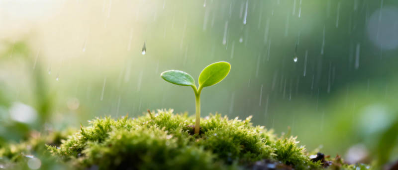 雨中萌芽图片