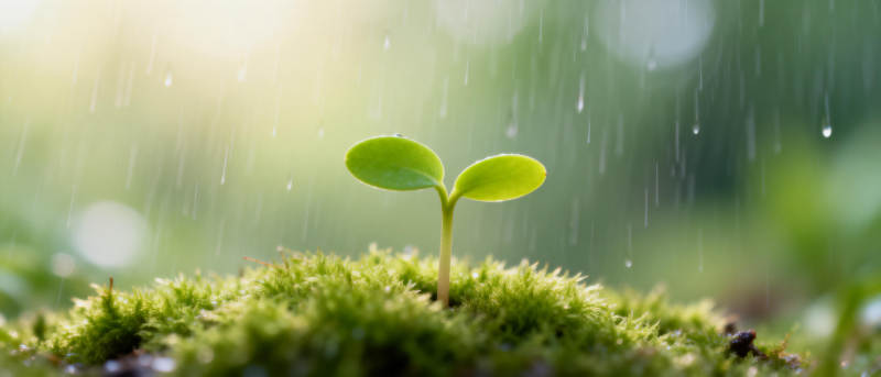 雨中萌芽图片