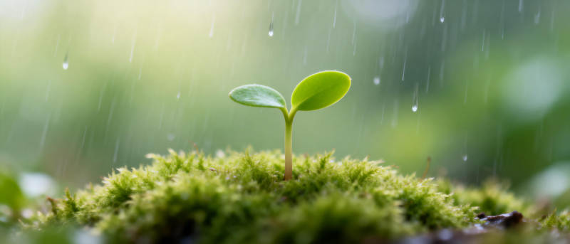 雨中萌芽图片