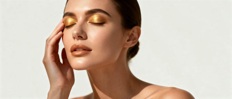 金色眼影 优雅之美图片