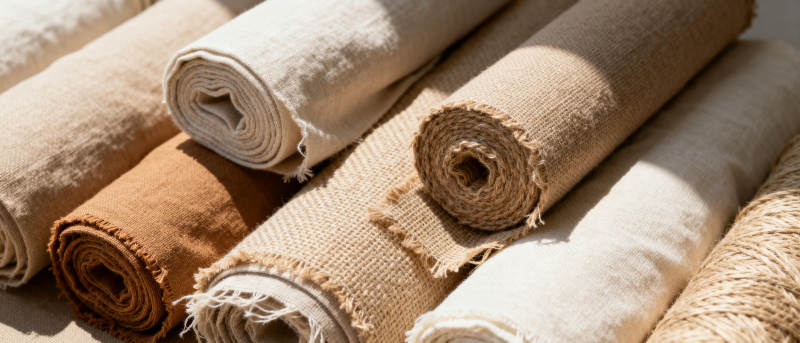 天然布料卷图片