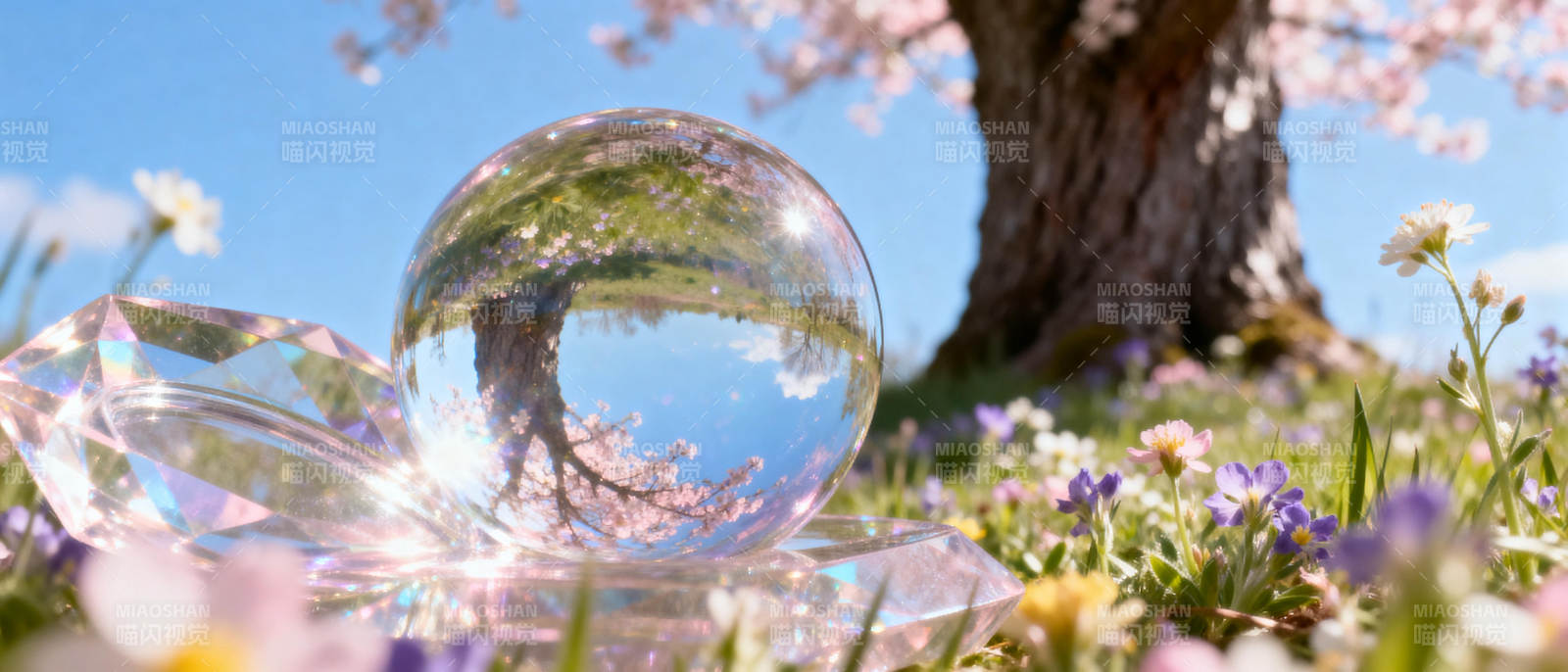 春日花影镜中景图片