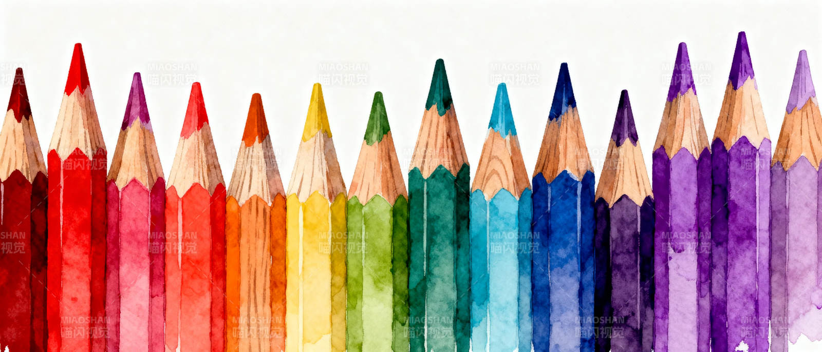 彩色铅笔排列图图片
