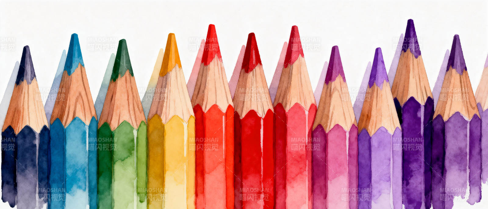 彩色铅笔排列图片