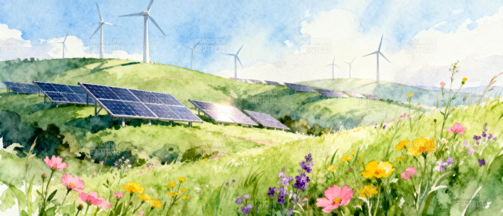 绿野风光 风能与光图片