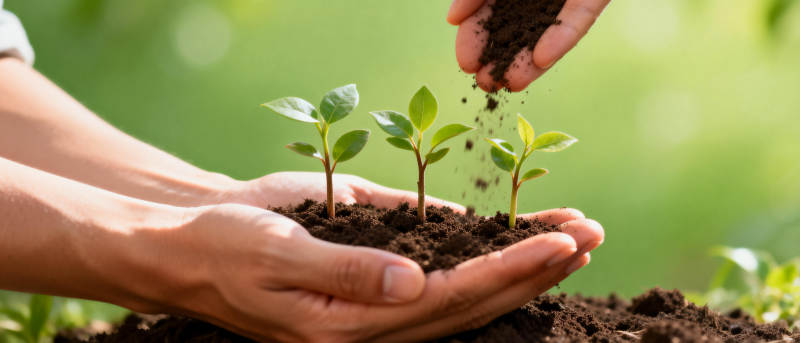 呵护幼苗成长图片