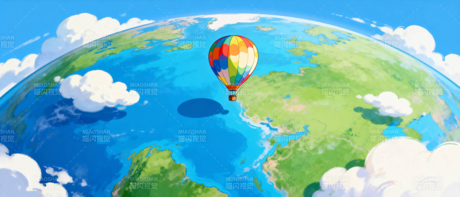 热气球遨游地球图片