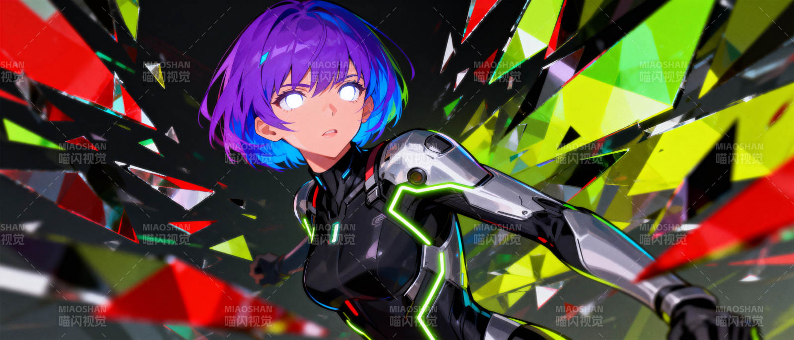 紫发少女破界而出图片