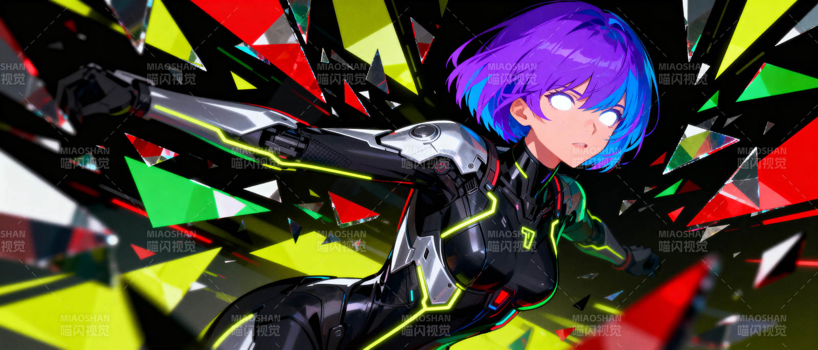 紫发战士破空而来图片