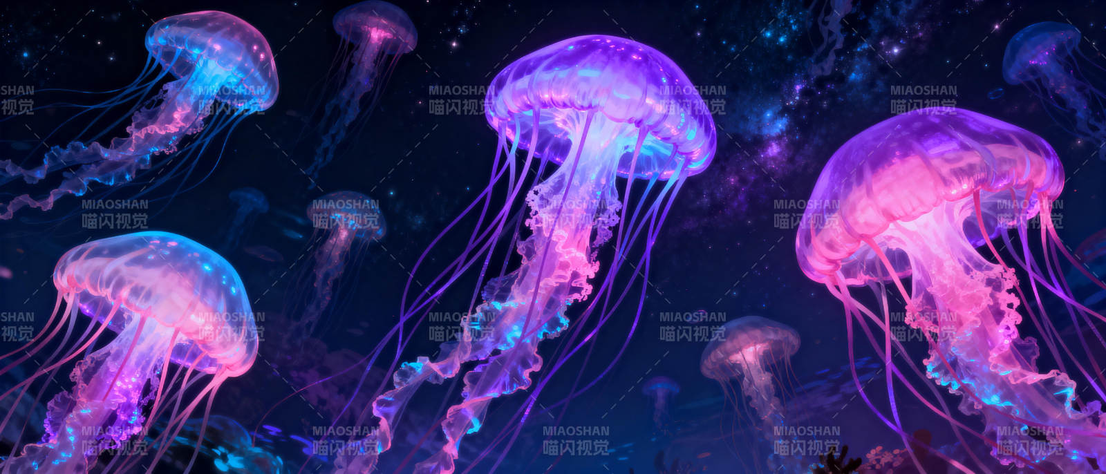 梦幻水母星空图片