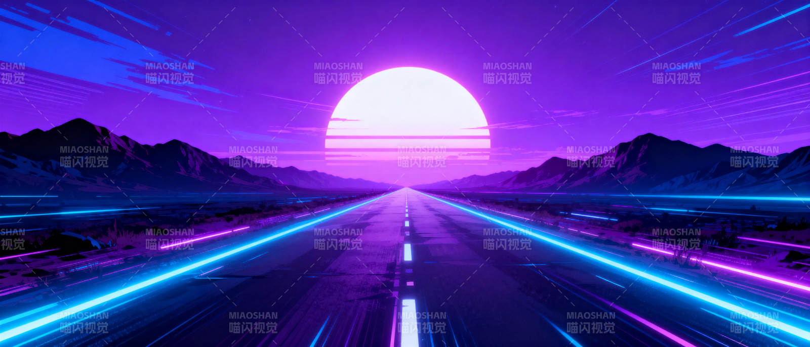 霓虹公路夜景图片