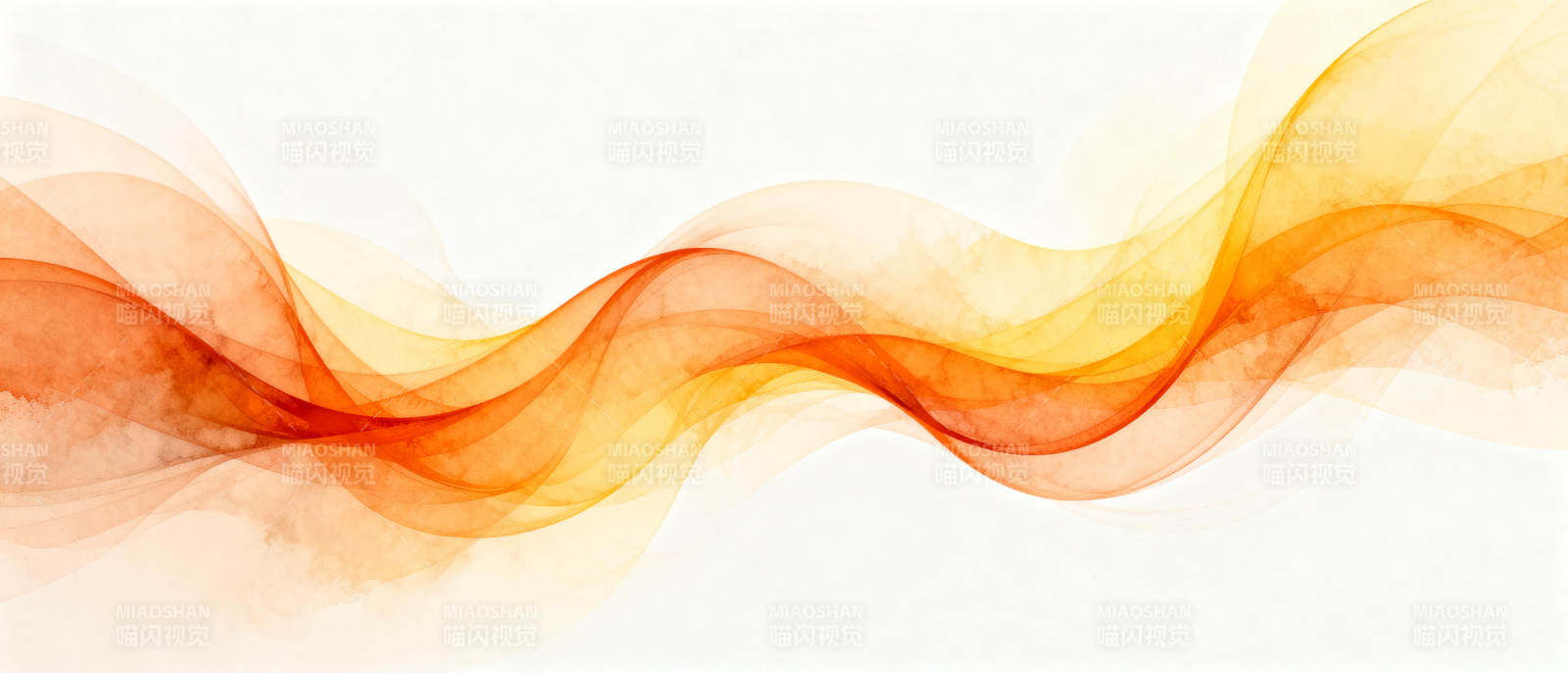 橙黄波浪抽象艺术图片