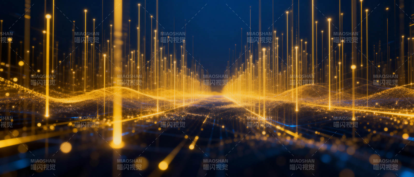 金色数据流光隧道图片