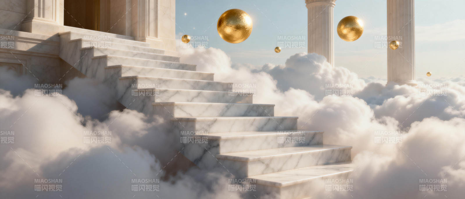 云上阶梯通天庭图片