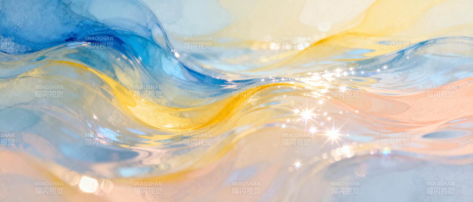 光影流动的波浪图片