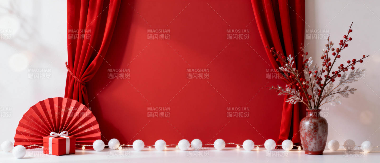 红幕贺岁迎新景图片