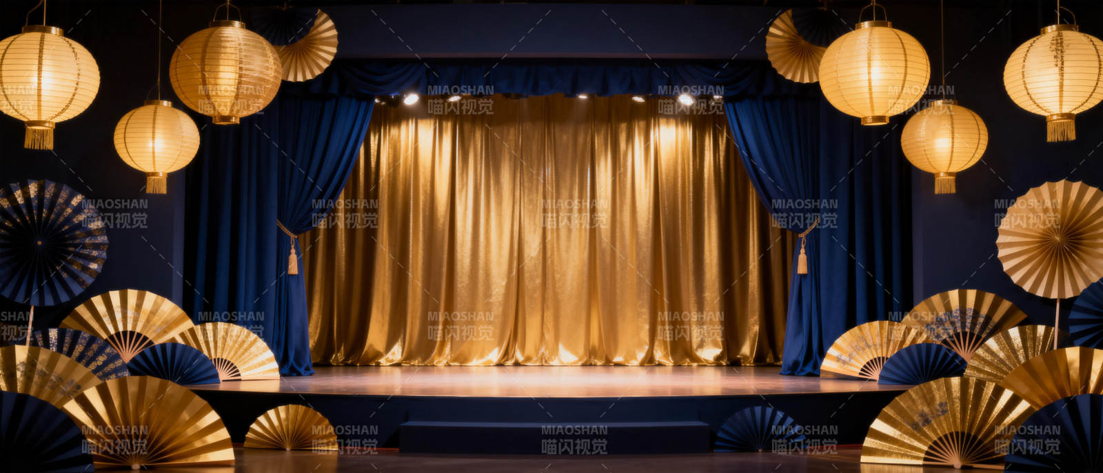 金色舞台幕布图片