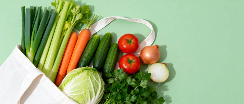 新鲜蔬菜购物袋图片