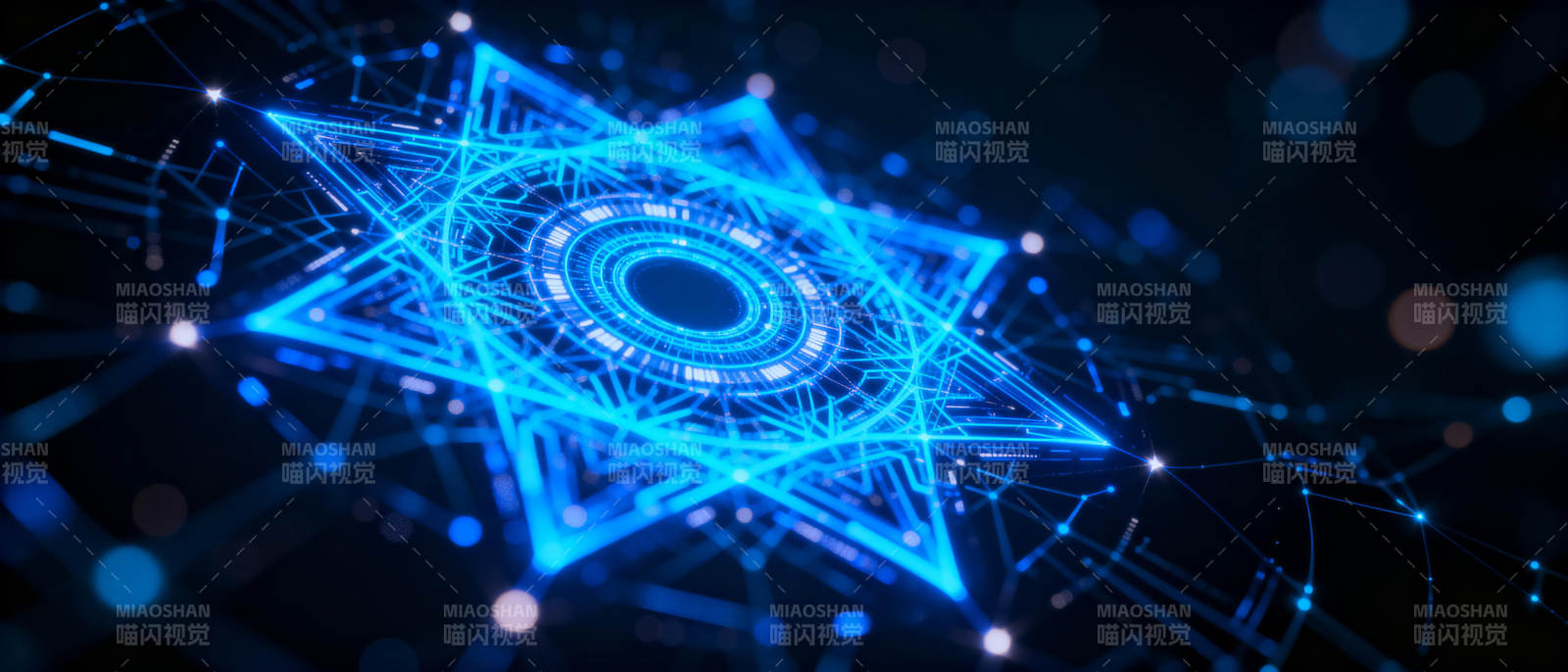 蓝色星形科技图案图片