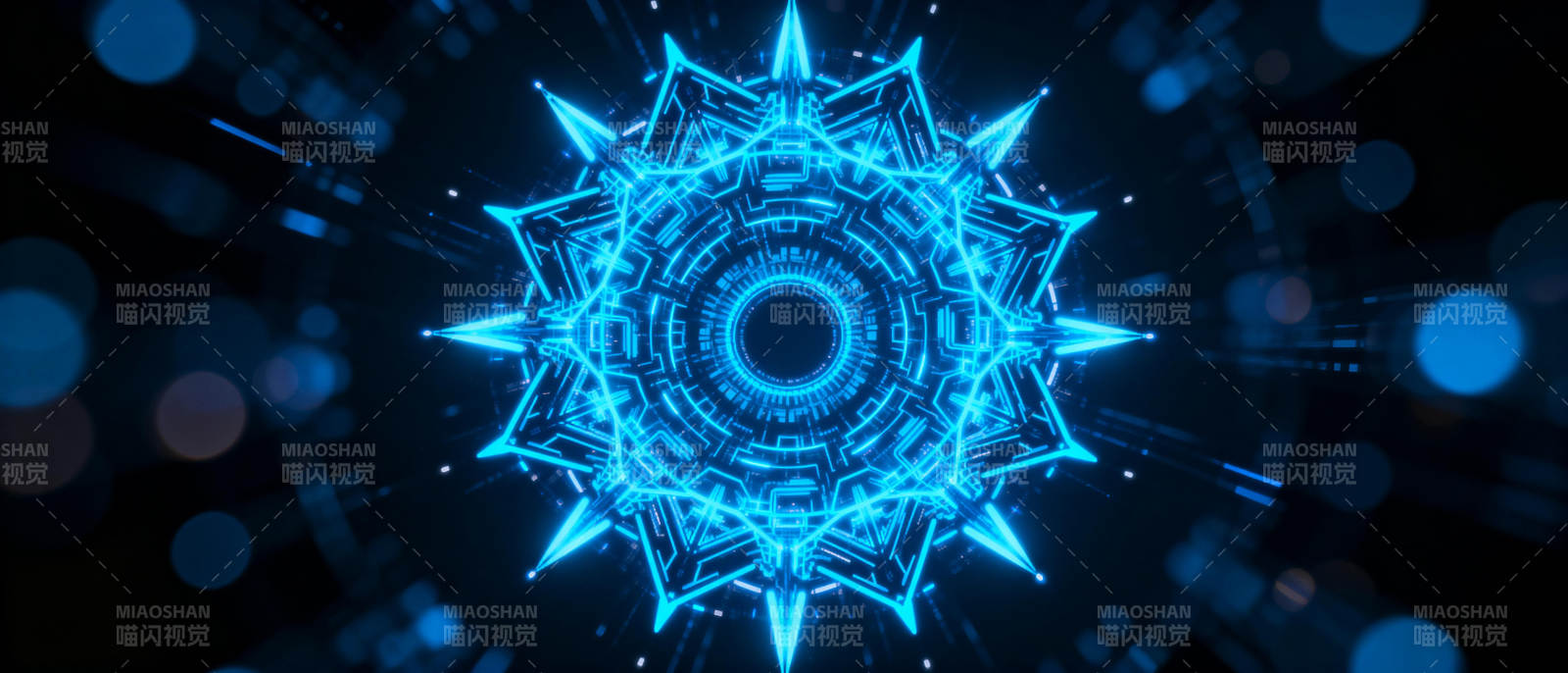 蓝色星芒科技图案图片