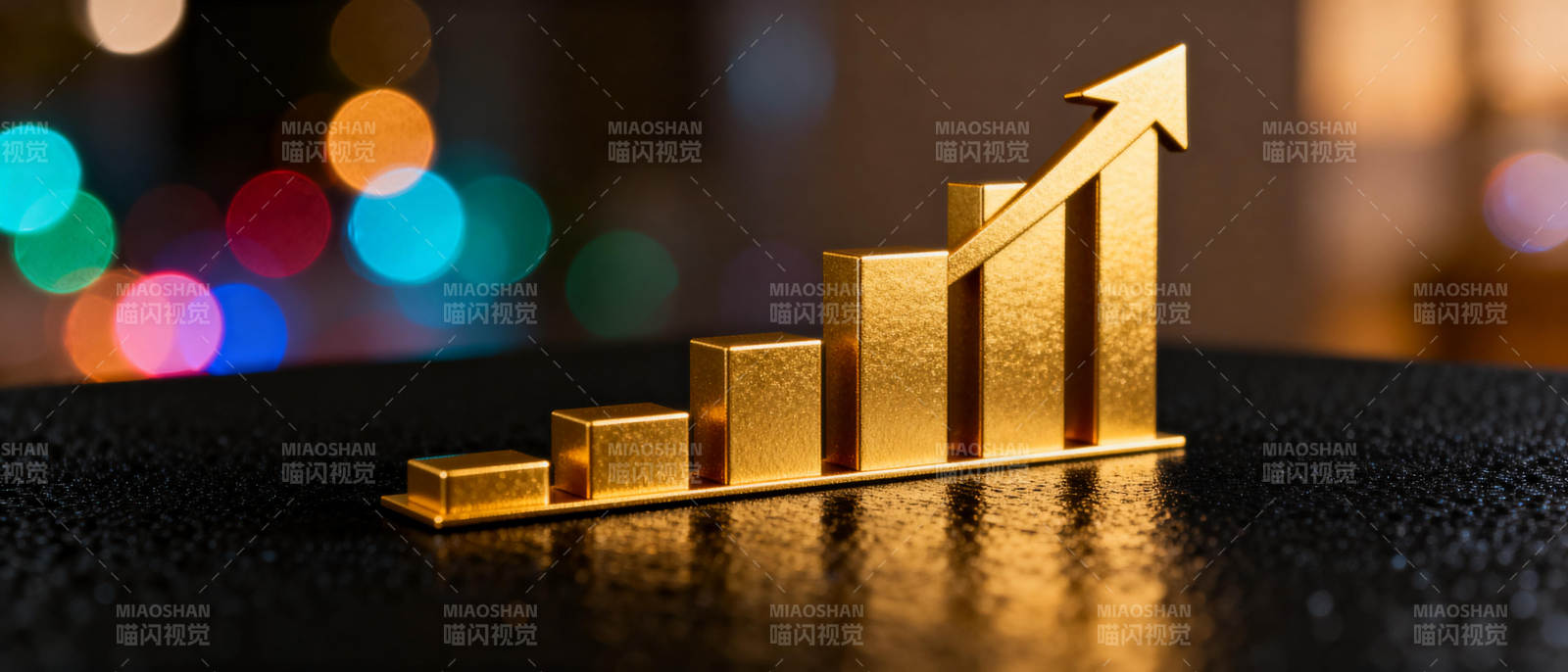 金色增长图表图片