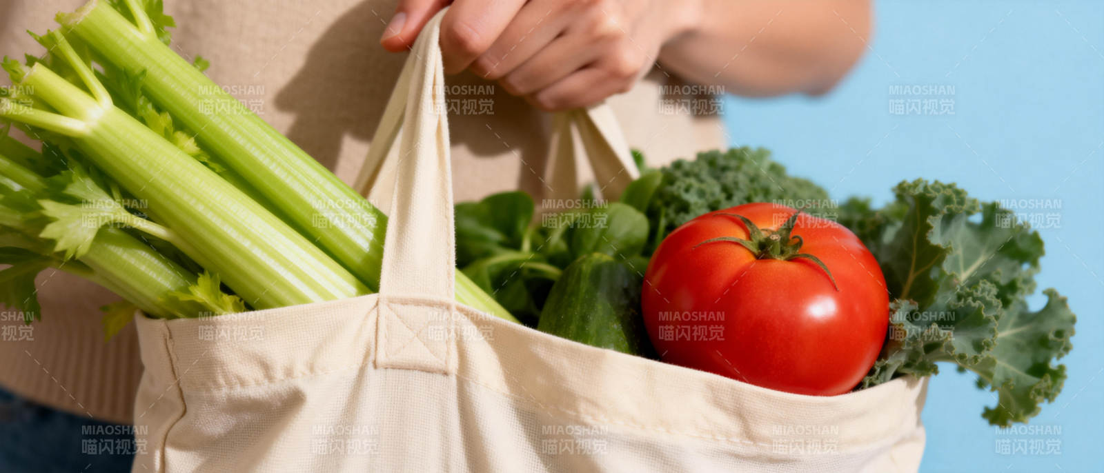 新鲜蔬菜购物袋图片