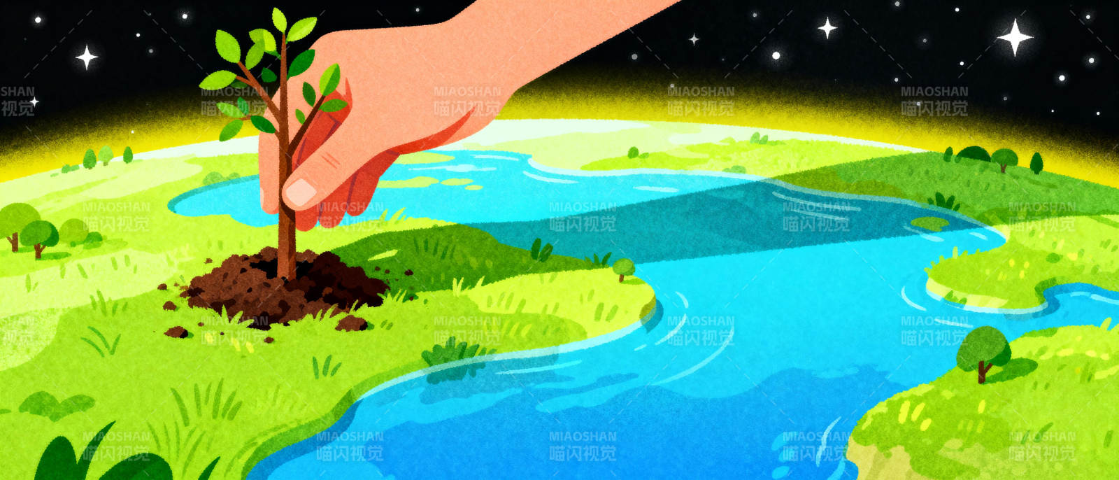 种树护地球图片