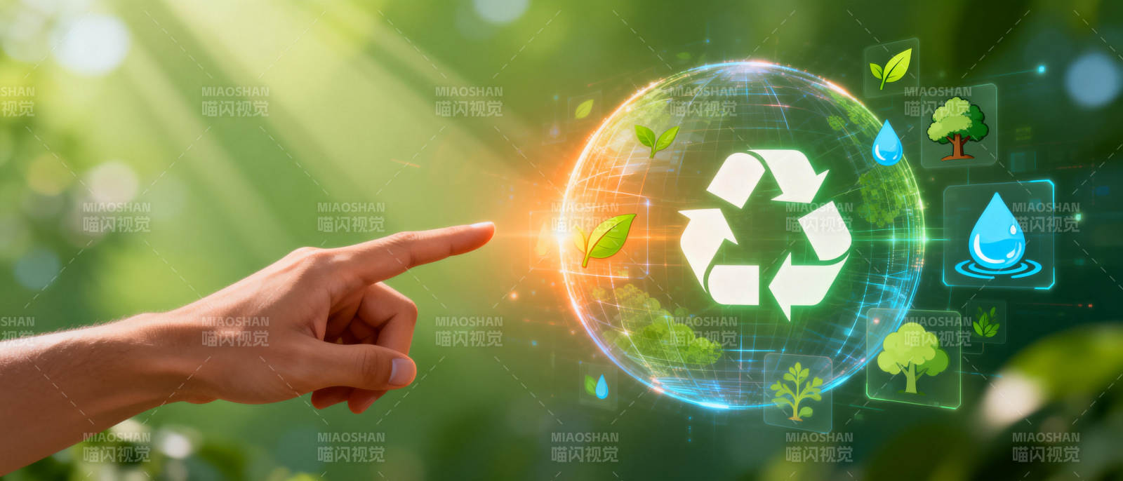 绿色地球 指尖未来图片