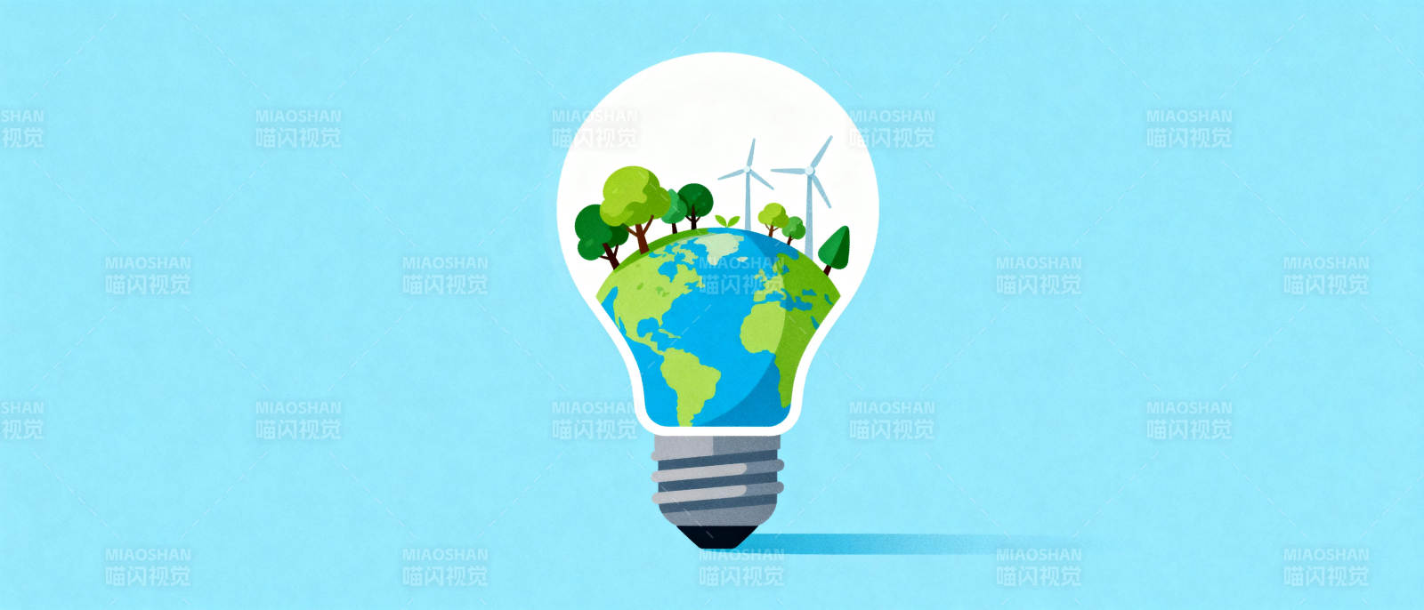 绿色能源点亮地球图片